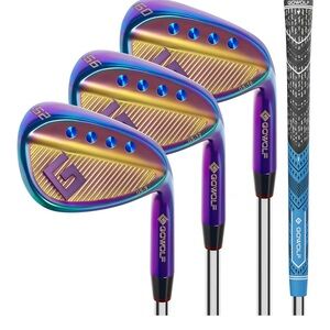 WOLF Iridescent Golf Wedges with Blue Grip